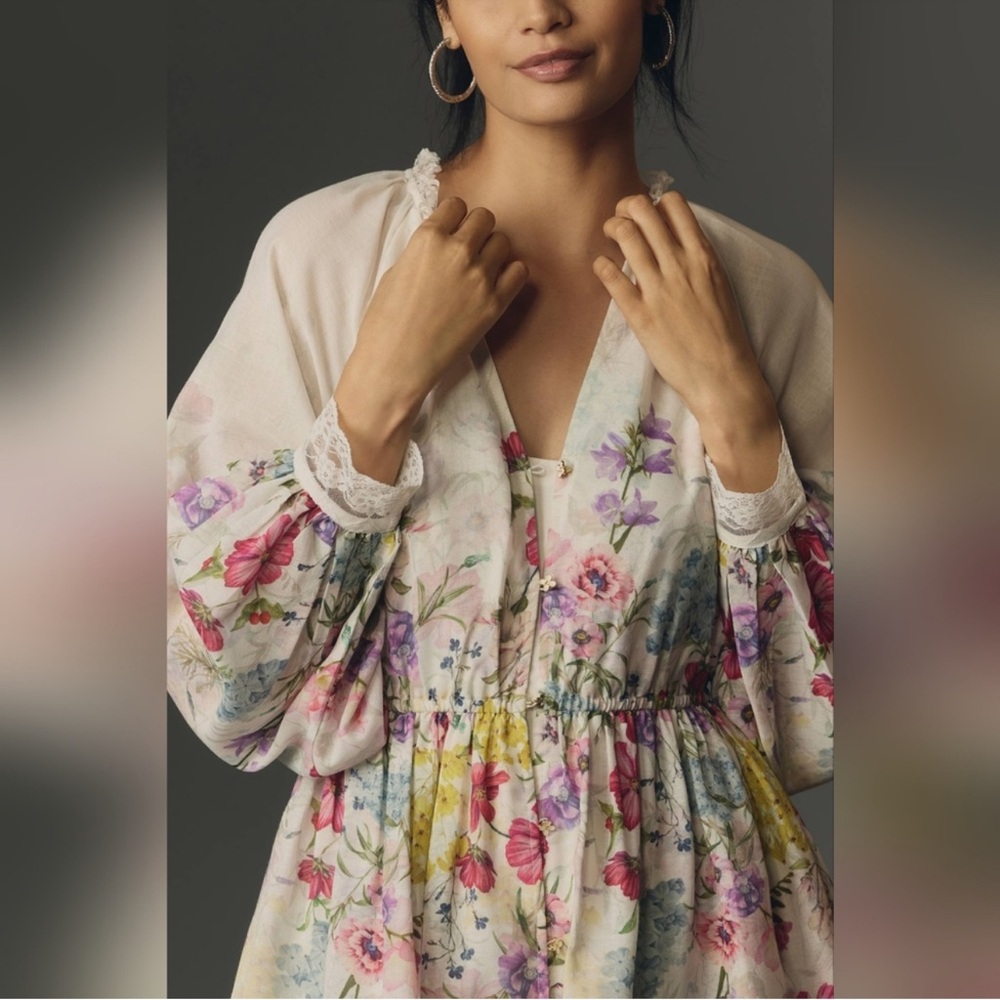 Anthropologie Let Me Be V-Neck A-Line Mini Dress